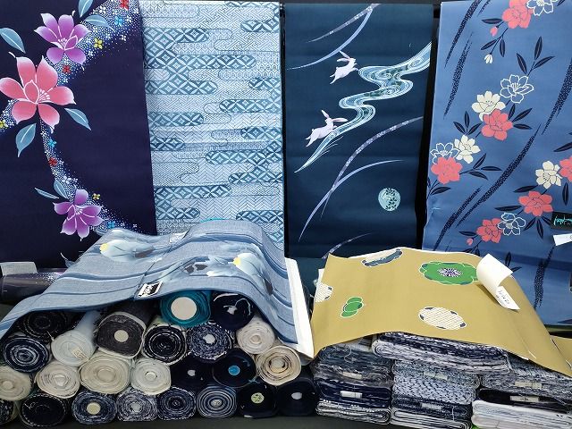 平和屋本店 浴衣反物 まとめて 45点 兎 花柄 七宝 朝顔 向日葵 万国花のシリーズ 綿紅梅 など 全て ppp2719