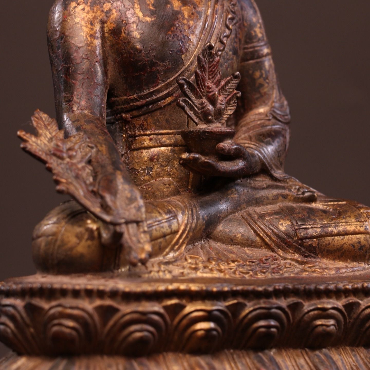 バッグ 古美術品 仏像 銅像 薬王菩薩仏像 時代物 置物 2290g