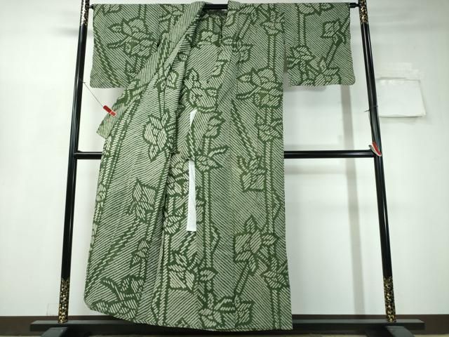 平和屋着物∴夏物　浴衣　有松鳴海絞り　籬舞花文　綿　逸品　CAAW1088ng 平和屋着物∴夏物 浴衣 有松鳴海絞り 籬舞花文 綿 逸品 CAAW1088ng