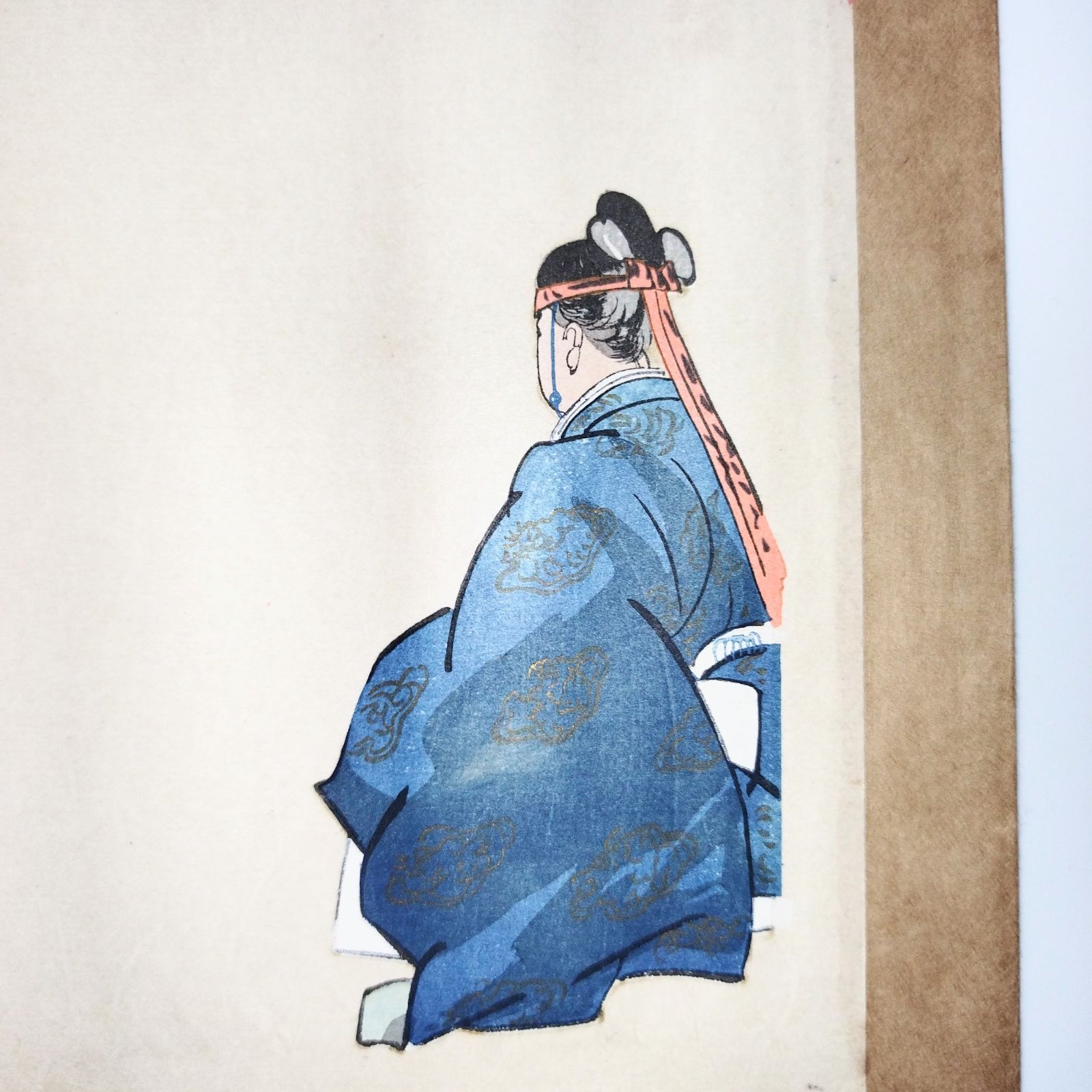 能画大鑑」 木賊 1枚 月岡耕漁 松野奏風 画 木版彩 色刷 木版画 台紙
