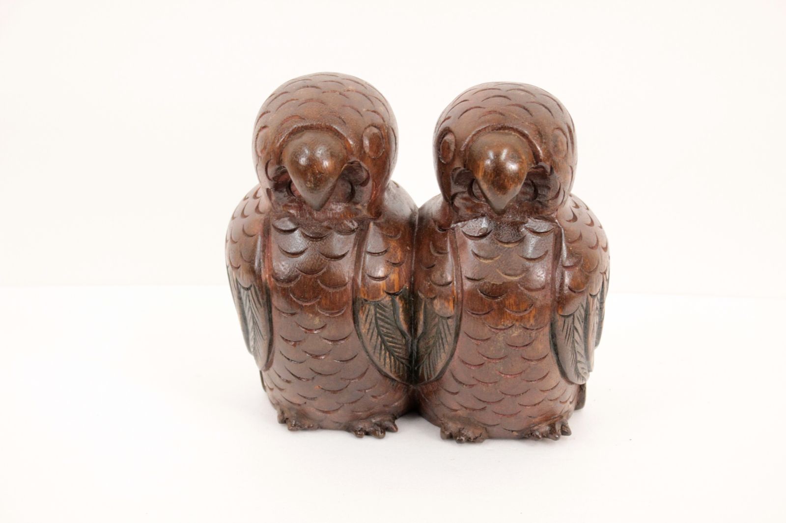 二羽の鳥の置物 #15 東南アジア」 木彫り 木彫り 動物 かわいい