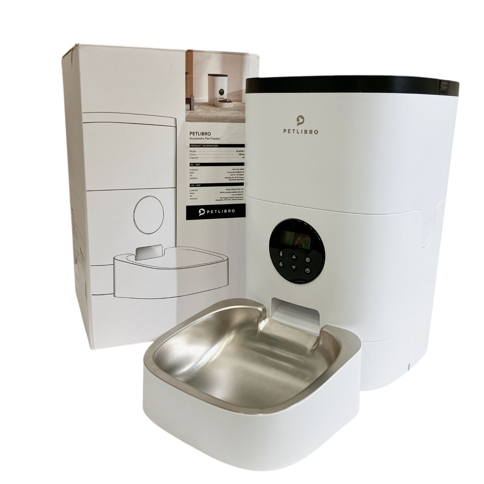 Petlibro Automatic Cat Feeder with Customize Feeding Schedule 自動給餌器 猫 中型犬用 タイマー付き 白×黒 ペット用品 餌やり 自動