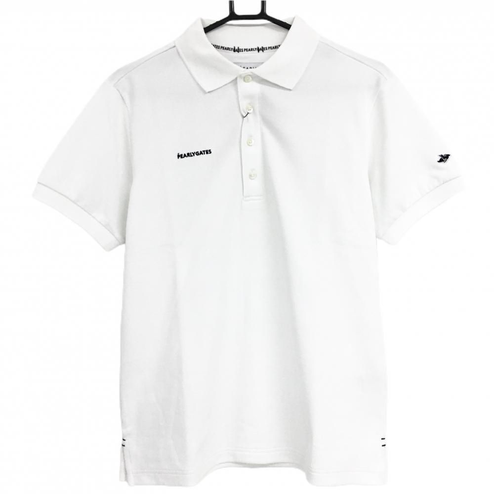 パーリーゲイツ 半袖ポロシャツ 白 ドライマスター シンプル ロゴ刺しゅう メンズ 4 M ゴルフウェア PEARLY GATES