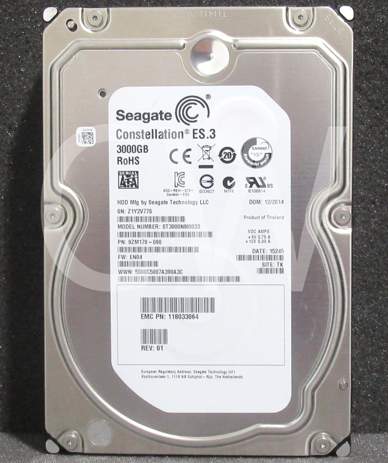 ST3000NM0033 Seagate CONSTELLATION 3TB 7200RPM 6Gbps 3.5 SATA HDD ハードドライブ