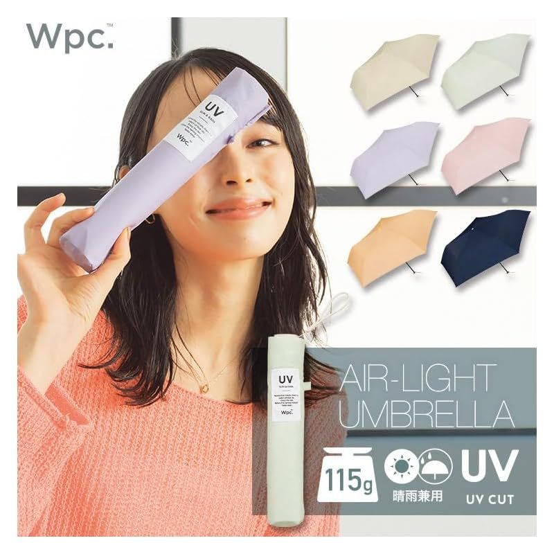 Wpc. 超軽量 雨傘 [Air-Light]ソリッド ミニ ミント 折りたたみ傘 晴雨兼用 UVカット 55cm 115g おしゃれ 可愛い 通勤 通学 旅行 コンパクト 小さい 軽い パステルカラー 無地 女性 レディース AL03-001-002