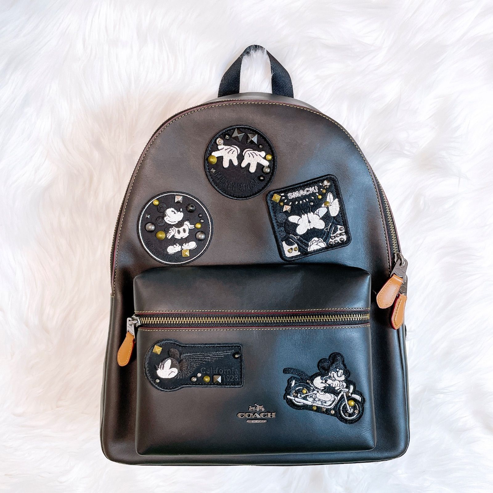 極美品 コーチ ディズニー ミッキー リュック バックパック レザー COACH】コーチ ディズニー ミッキー レザー リュックサック