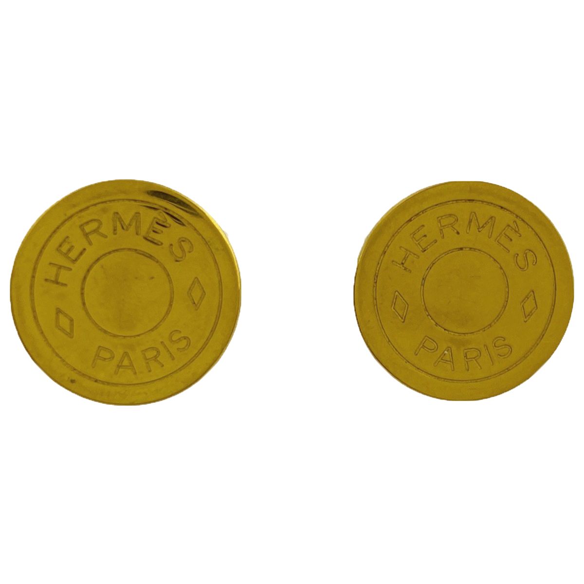 エルメス HERMES セリエ イヤリング コイン ラウンド 丸型 イヤリング GP ゴールド レディース