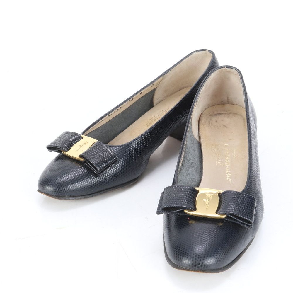 【美品】フェラガモ　エスパドリーユ　7M ヴァラリボン　黒 FERRAGAMO フェラガモ エスパドリーユ SANNIO 705809 725060