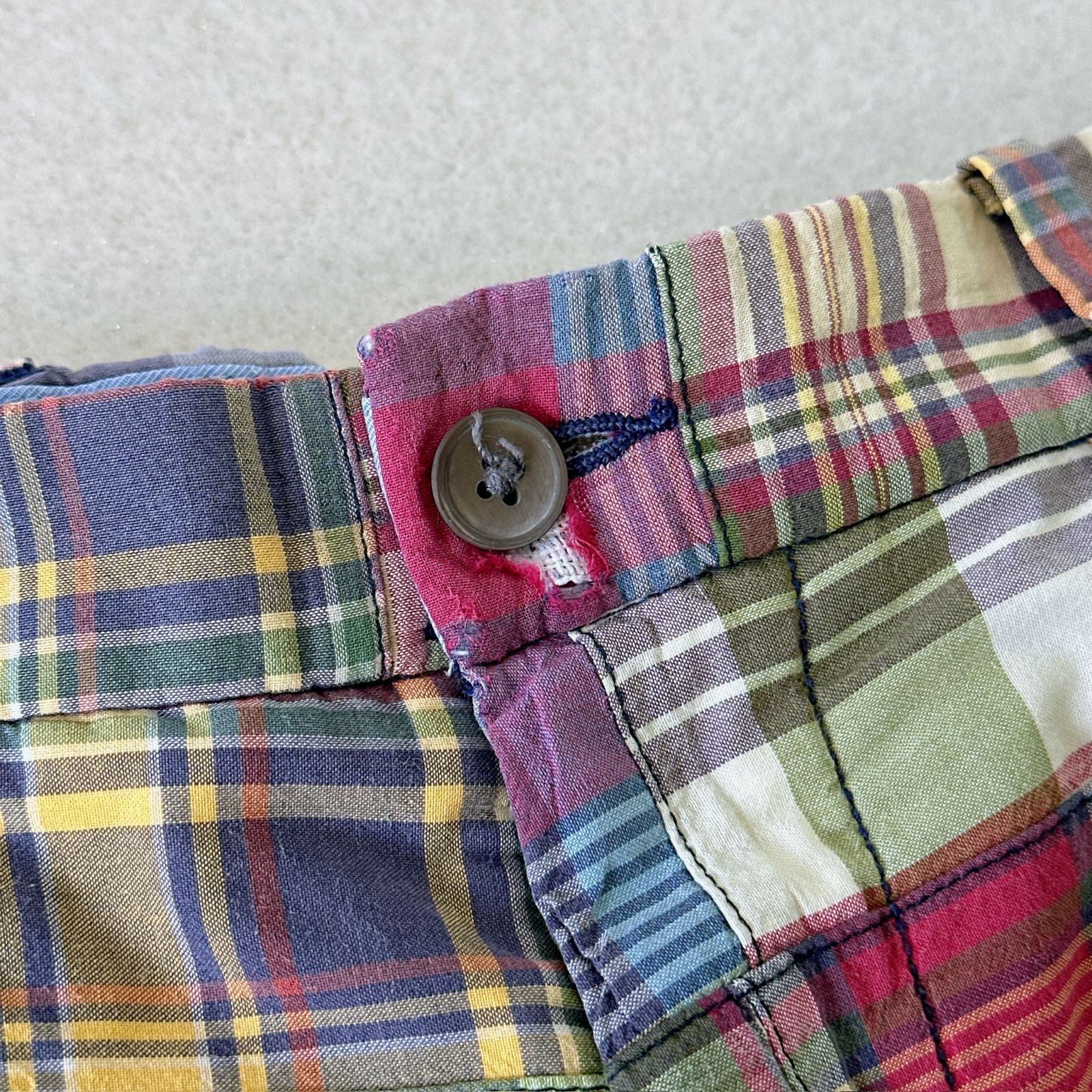 希少！90's Ralph Lauren インディアン マドラス パッチワーク 90s Deadstock ラルフローレン マドラスパッチワーク B.D シャツ