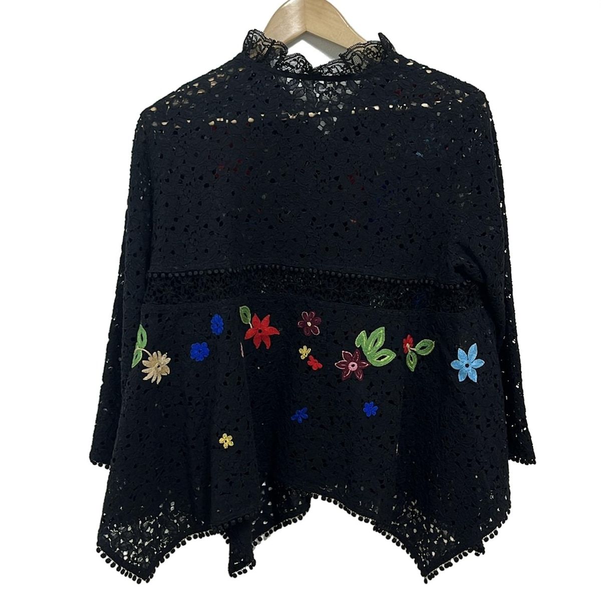 TOKUKO 1 er VOL トクコ プルミエヴォル カーディガン サイズ9 M レディース - 黒×レッド×マルチ 長袖 花柄 刺繍