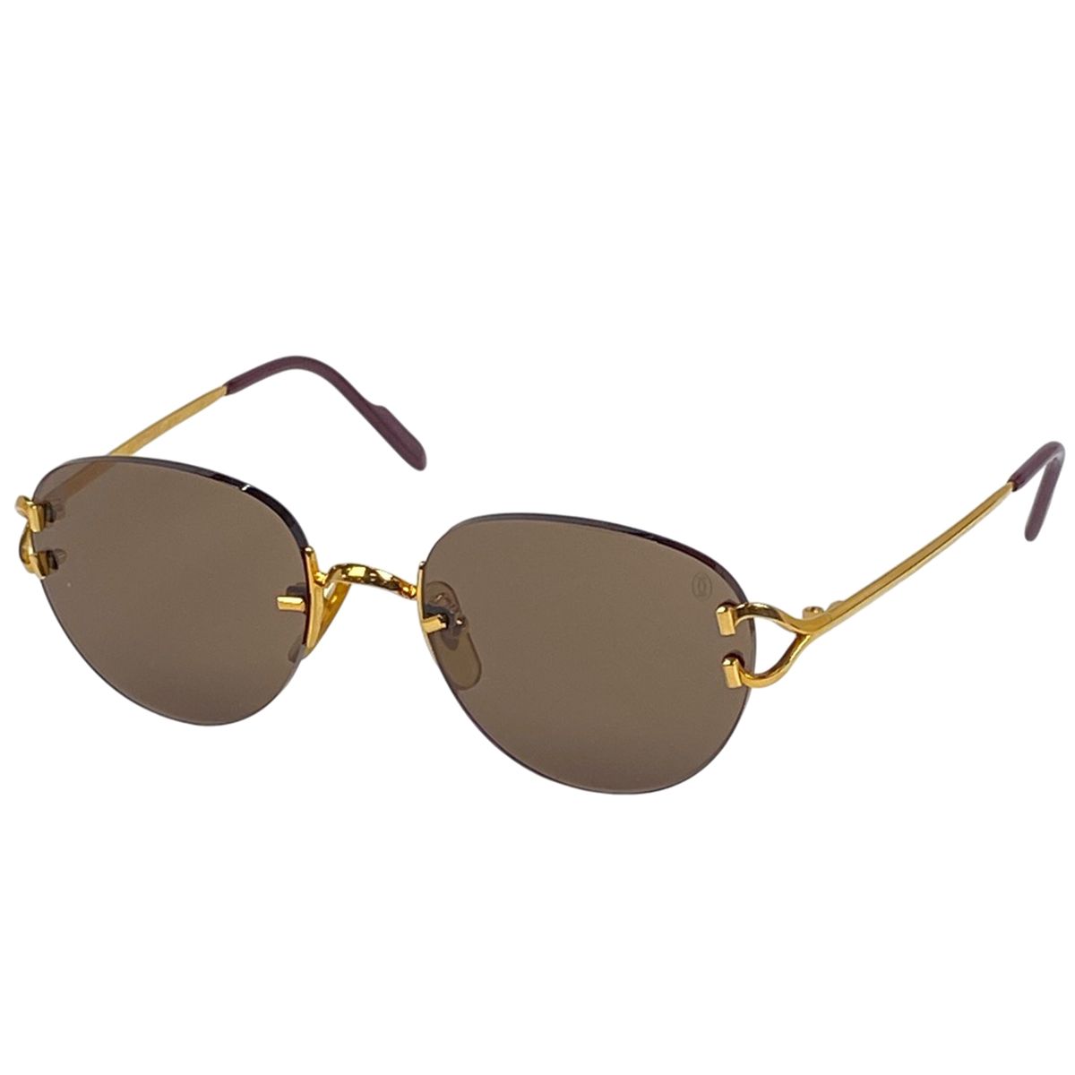 カルティエ CARTIER ロゴ サングラス アイウェア リムレス サングラス GP ゴールド レディース