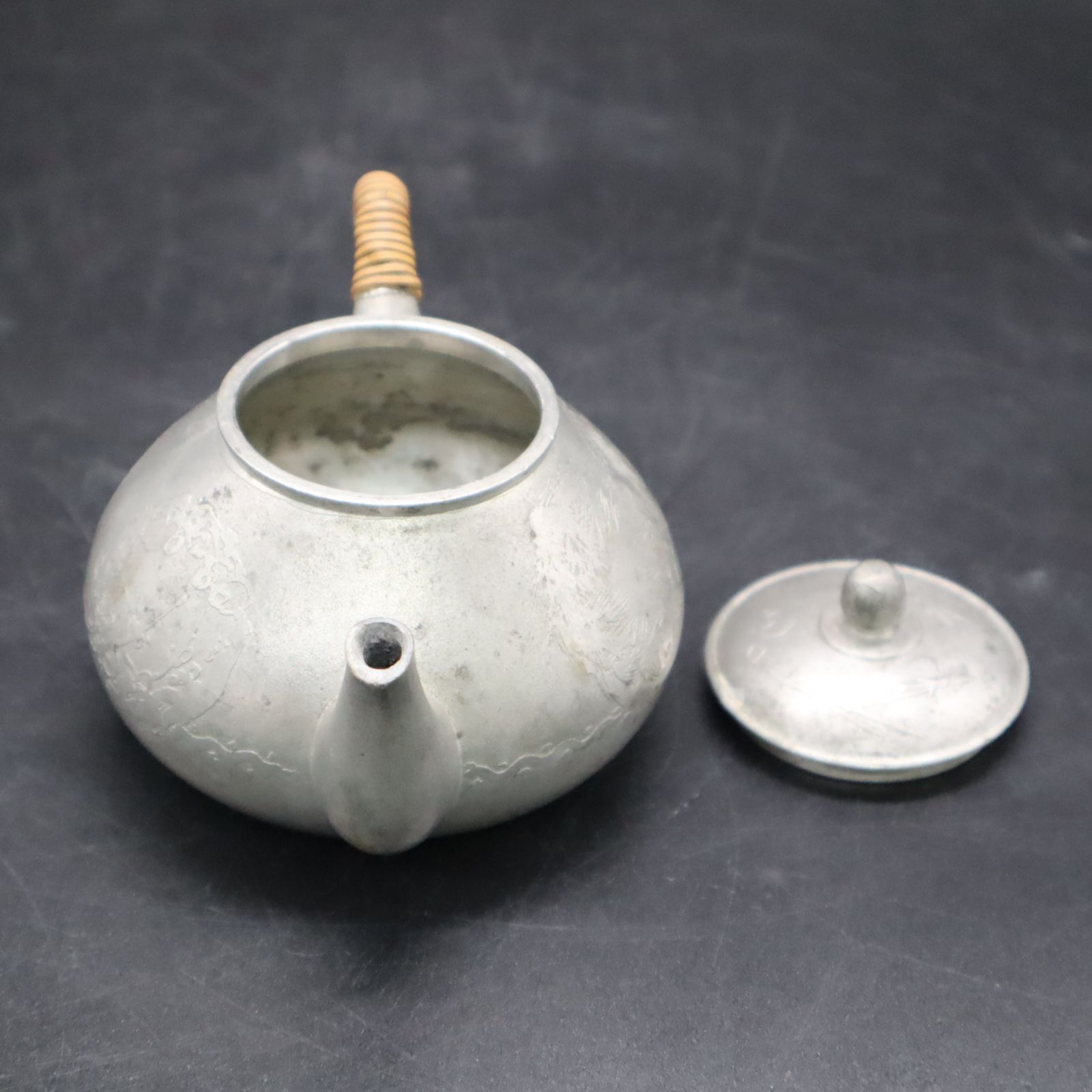 ○ ｜薩摩錫光陽堂 急須 稀少 本錫製｜ 骨董 古美術 茶道｜ □P3771