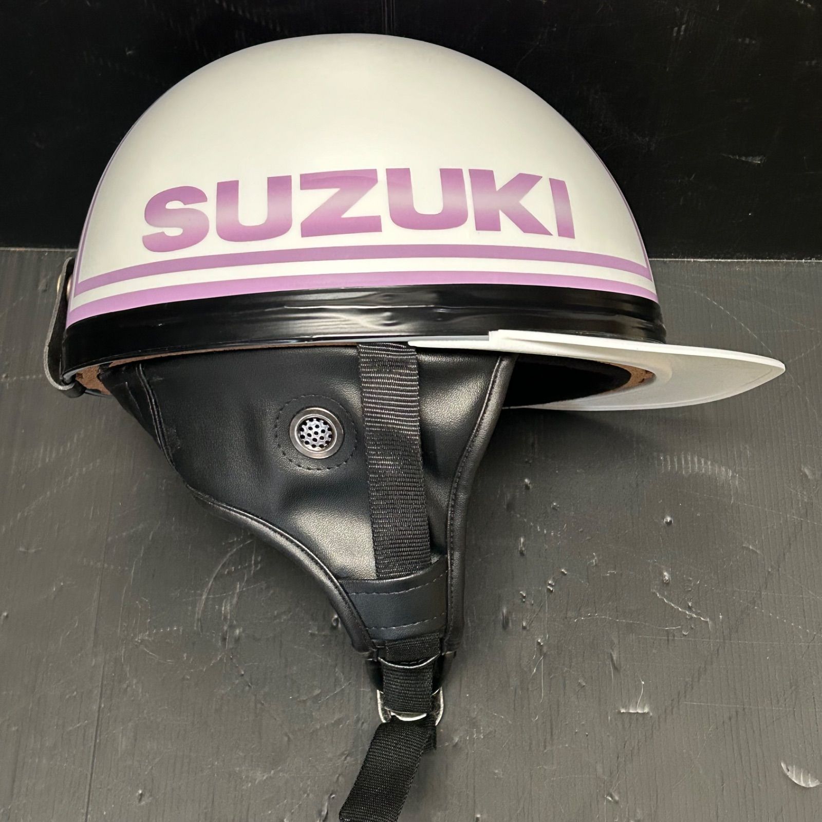 カスタムコルク半キャップ パステルパープル SUZUKI 新品 スズキ