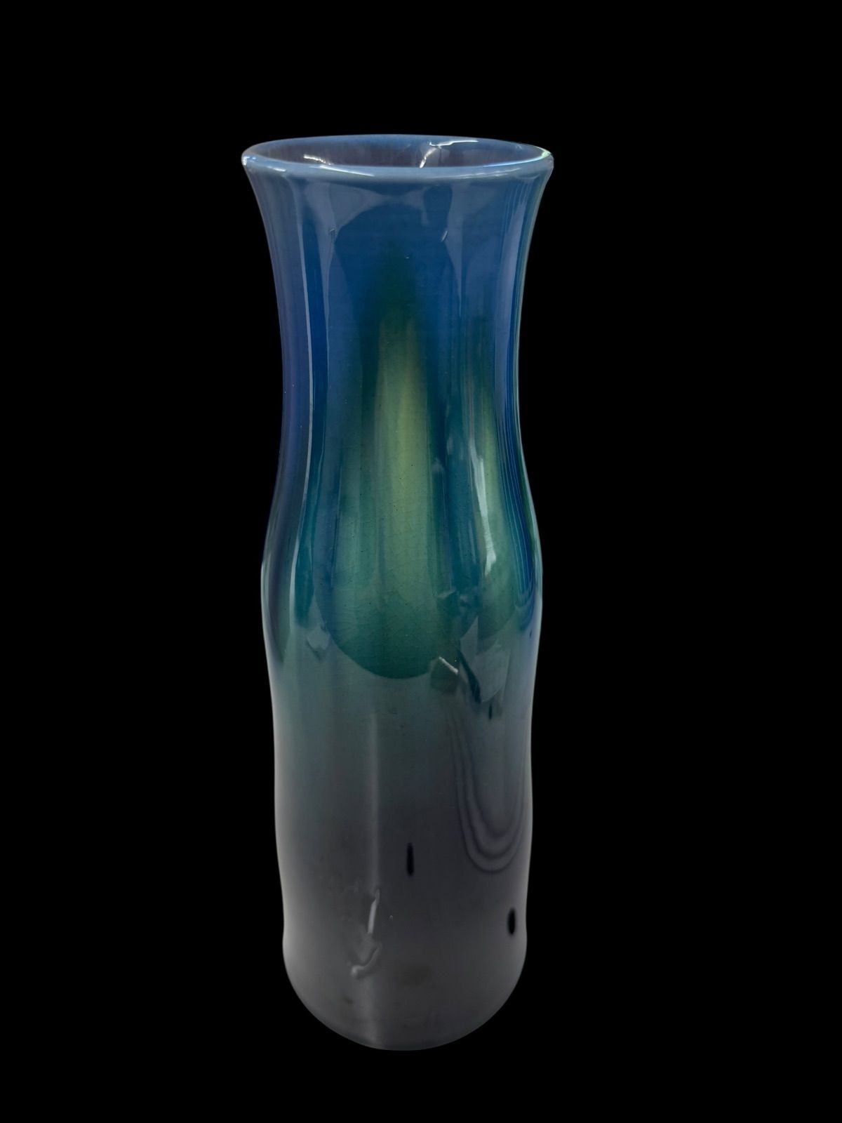 人間国宝・三代 徳田八十吉・耀彩 一輪挿 花瓶・九谷焼・最晩年作・共