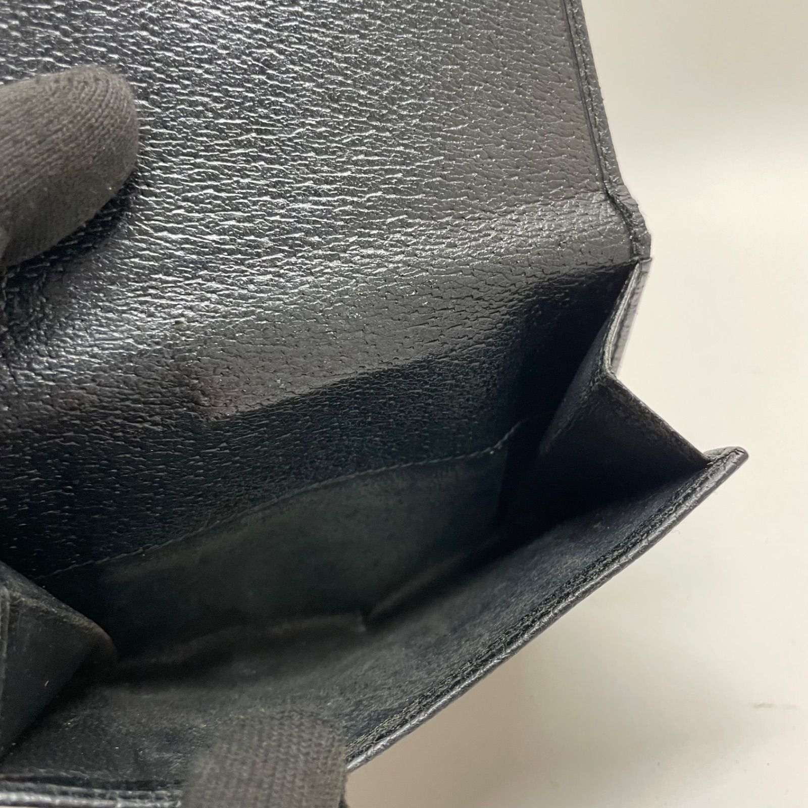 2287 GUCCI グッチ 折り財布 Wホック ブラック レザー シルバー