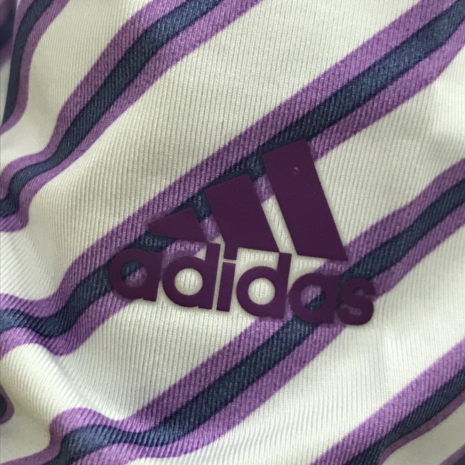 USED】adidas アディダス ストレッチ 長袖 ポロシャツ 斜めストライプ 総柄 パープル 紫 レディース L ゴルフウェア - メルカリ