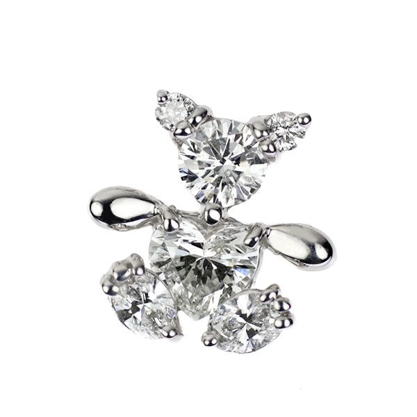 K18WG ダイヤモンド ペンダントトップ 0.65ct くま アニマル - メルカリ 