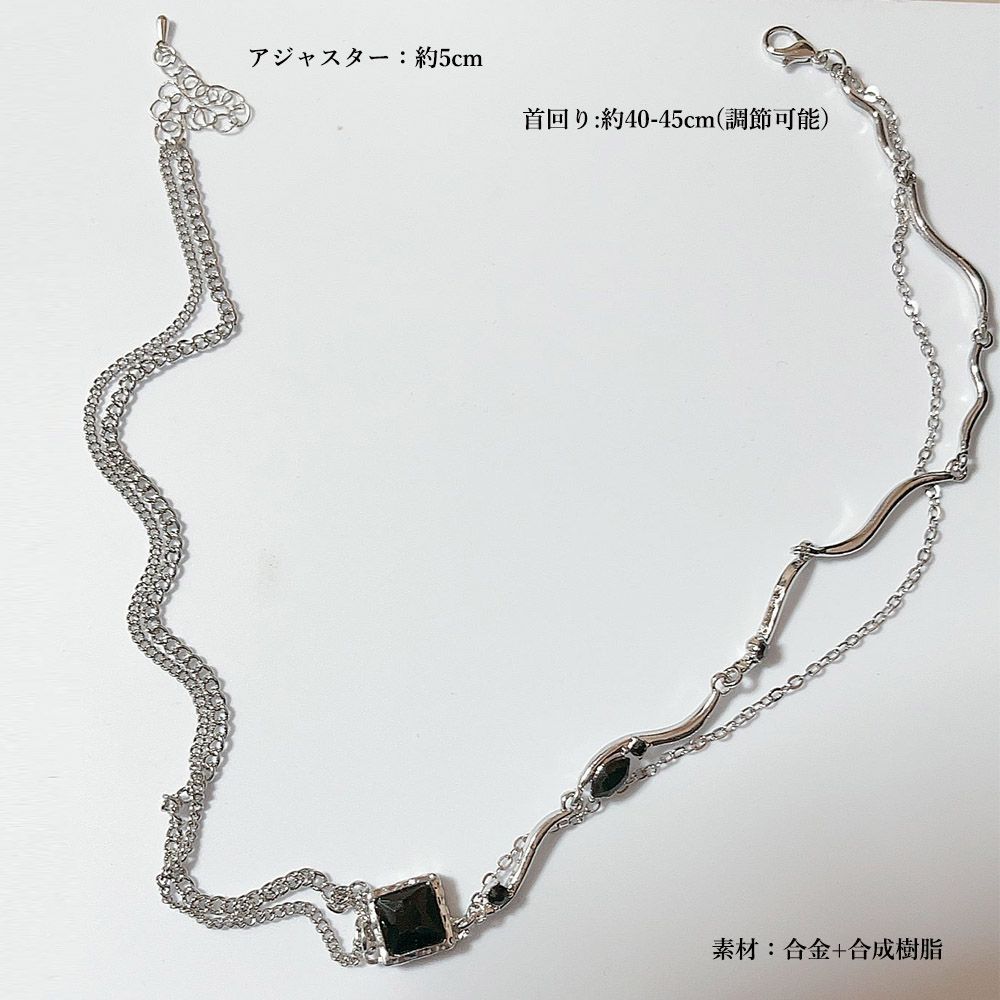 ネックレス　A-Style　二重　豪華　アクセサリー　首飾り　カット チョーカー ショートネックレス レディース ハート チャーム 二