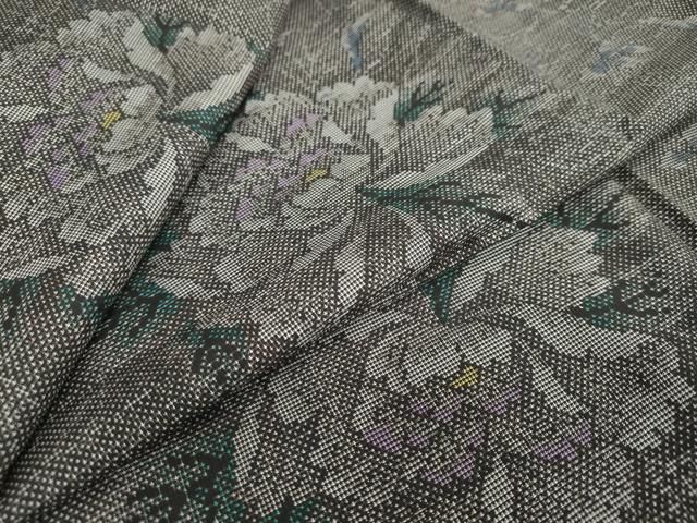 平和屋着物●本場大島紬 9マルキ 舞花文 正絹 DAAW5987ud