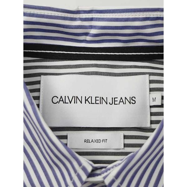 CalvinKleinJeansカルバンクラインジーンズストライプロゴ刺繍シャツ