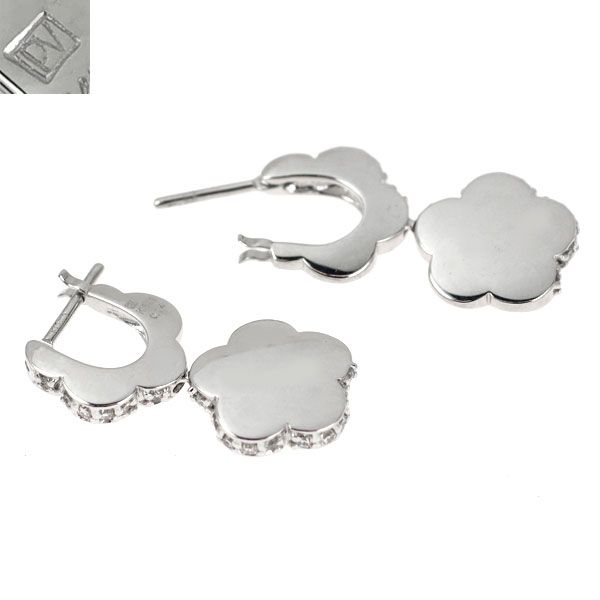 ポンテヴェキオ K18WG ダイヤモンド ピアス 0.28ct フラワー