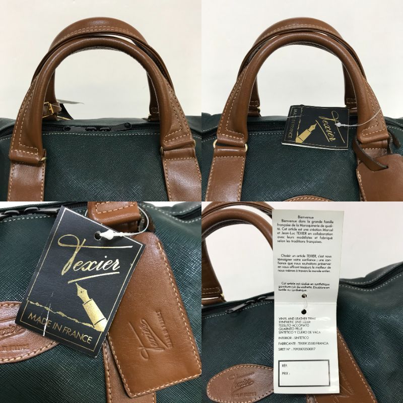 (メイドインフランス) レザーボストンバッグ texier テキシエ 美品】TEXIER テキシエ ボストンバッグ フランス製 ブルー