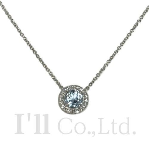 Tiffany-Co. ティファニー ソレスト ネックレス 60005423 PT950 1Pアクアマリン 20Pパヴェダイヤモンド ブランドジュエリー ペンダント プラチナ 1石 sol 太陽 79780
