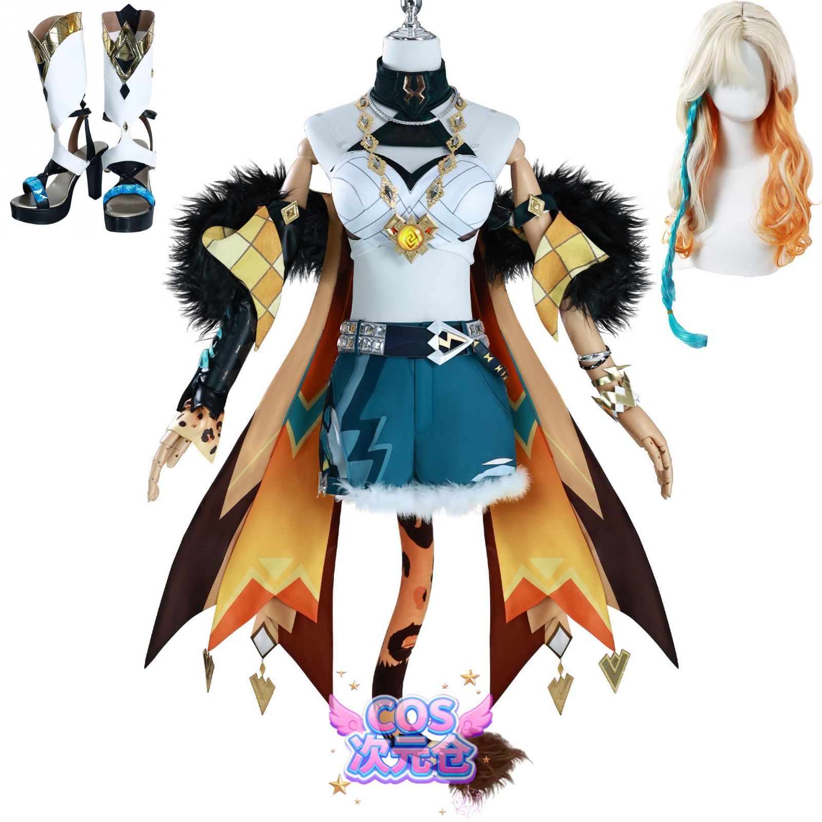 シロネン ウィッグ 靴 COSPURE 原神 コスプレ衣装 フルセット cosplay ウイッグ-靴付き 人気キャラ 仮装 ハロウィン クリスマス 学園祭 文化祭 ステージ服 誕
