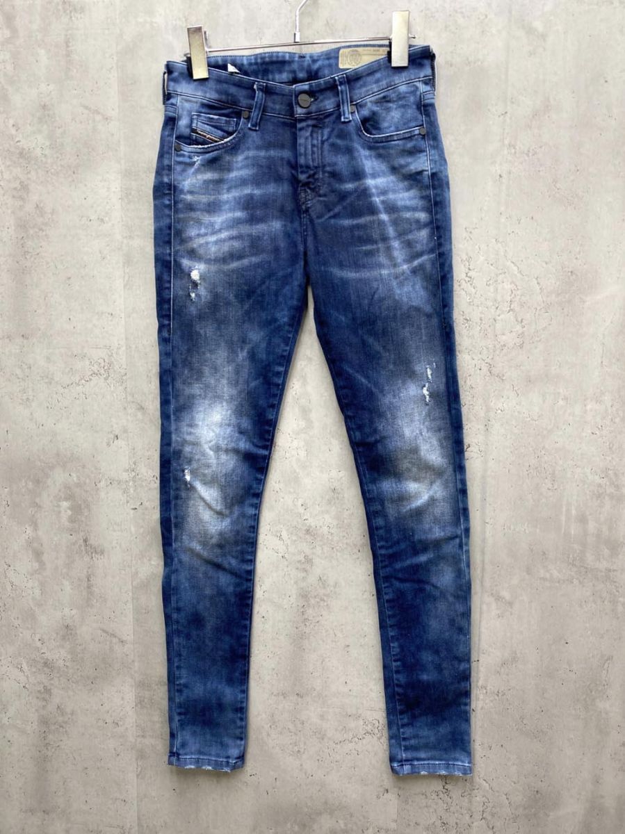 DIESEL ディーゼル SLANDY 069IB スーパースリムスキニー イタリア製 デニムパンツ sizeW27-L32|青 レディース