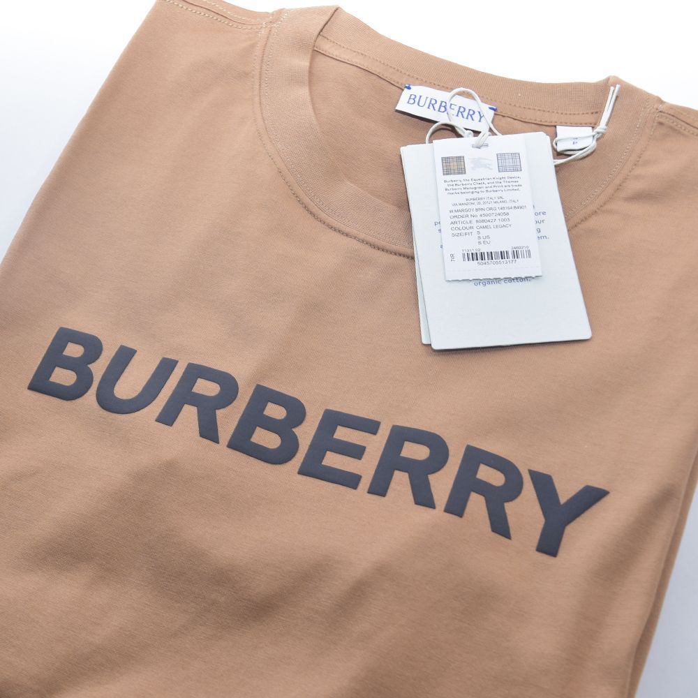 バーバリー Tシャツ 半袖 レディース コットン ロゴ ブラック 黒