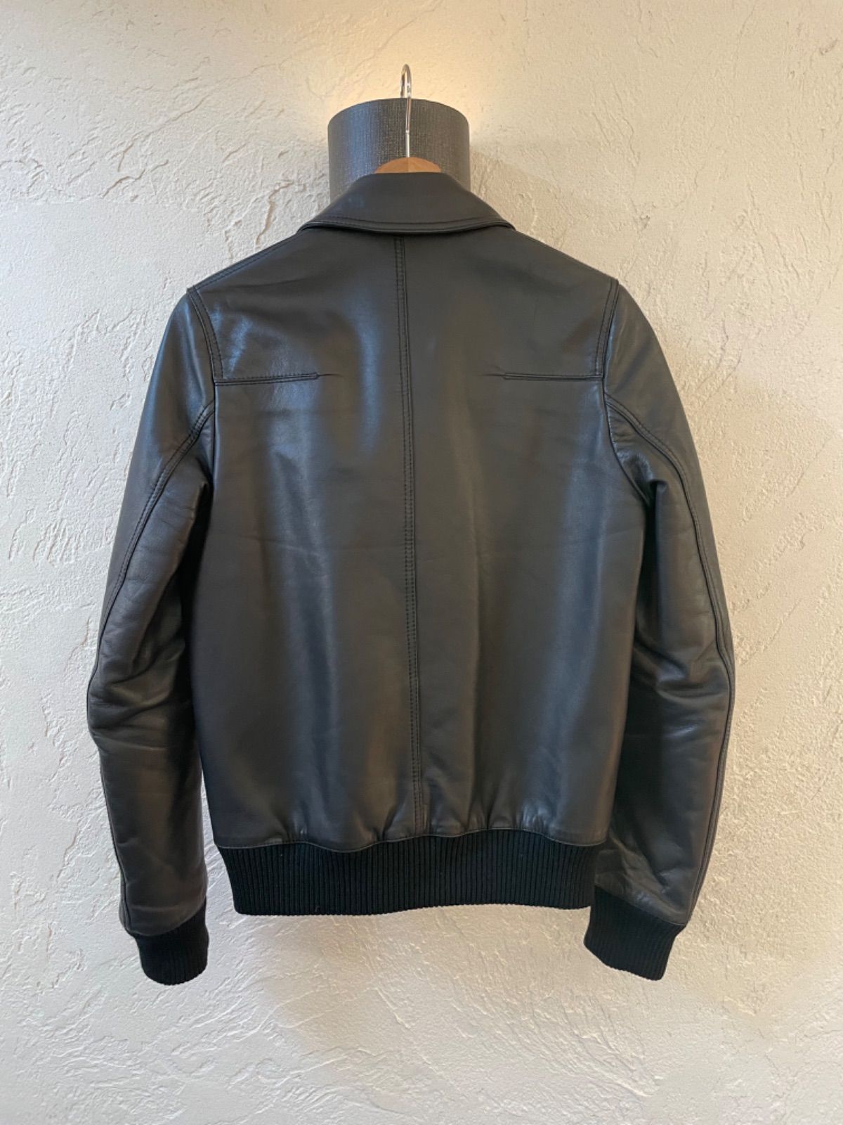 名作 ディオールオム 09AW ラムレザー 中綿入り ライダースジャケット