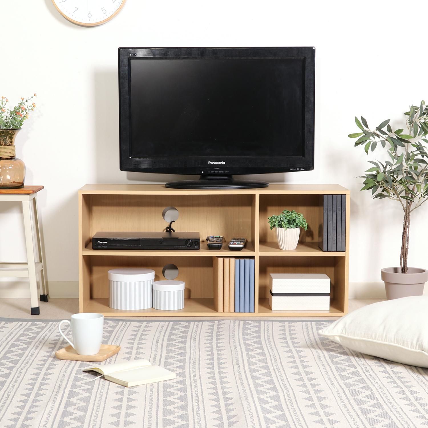 テレビ・テレビラック TVラック 89 NA 不二貿易 テレビ台 幅89cm キャスター付 木製 オープン