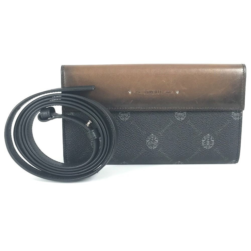 Berluti ベルルッティ ボディバッグ ロゴ レザー グレー