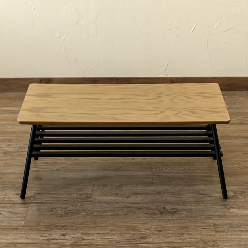 棚付き折れ脚テーブル Luster 120 全2色 ☆沖縄・離島発送不可