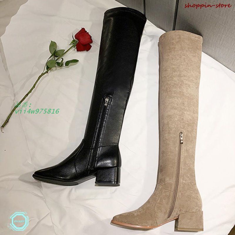 スクエアトゥ 美脚ブーツ