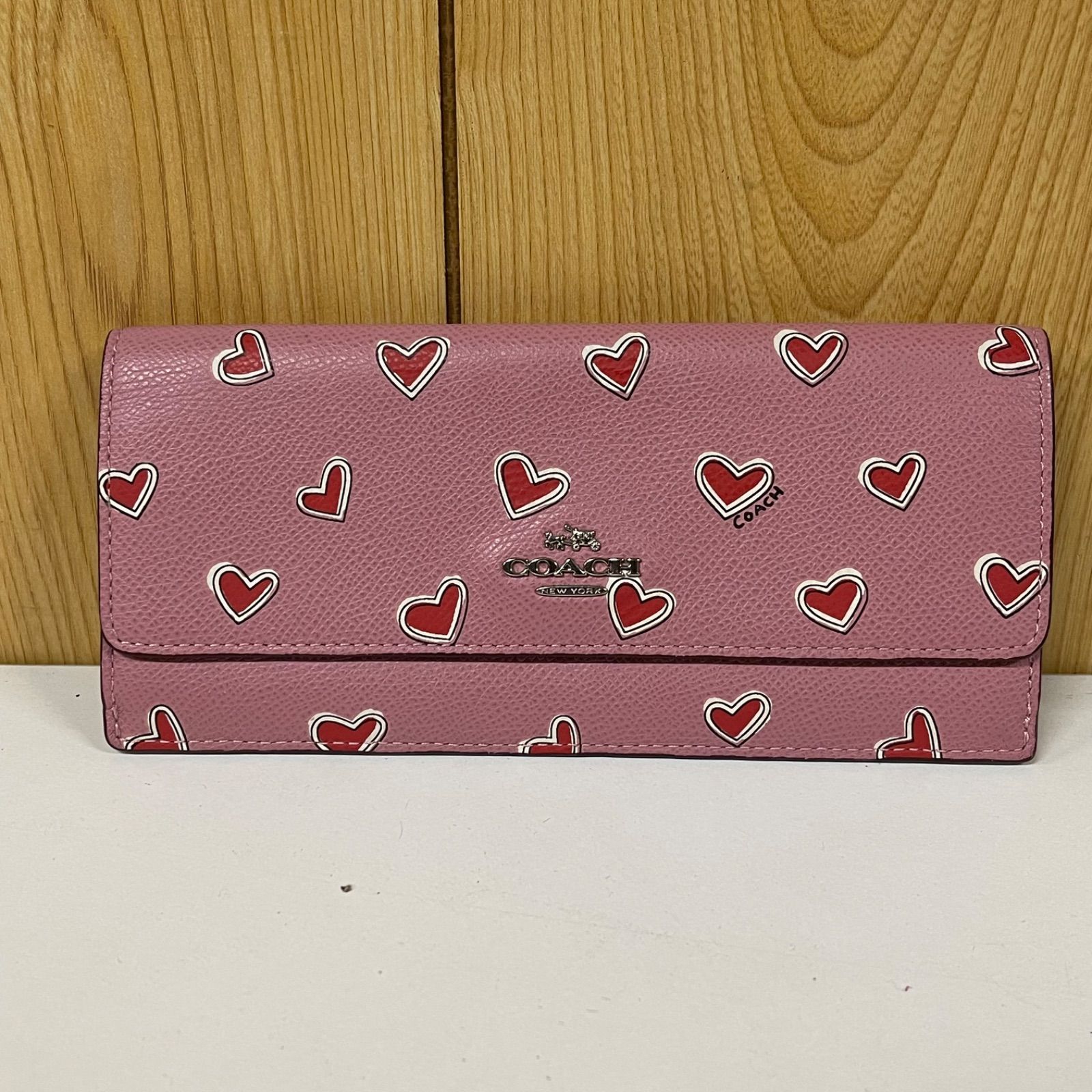 コーチ 長財布 赤 ハート 新品 COACH コーチ 長財布 シグネチャー 