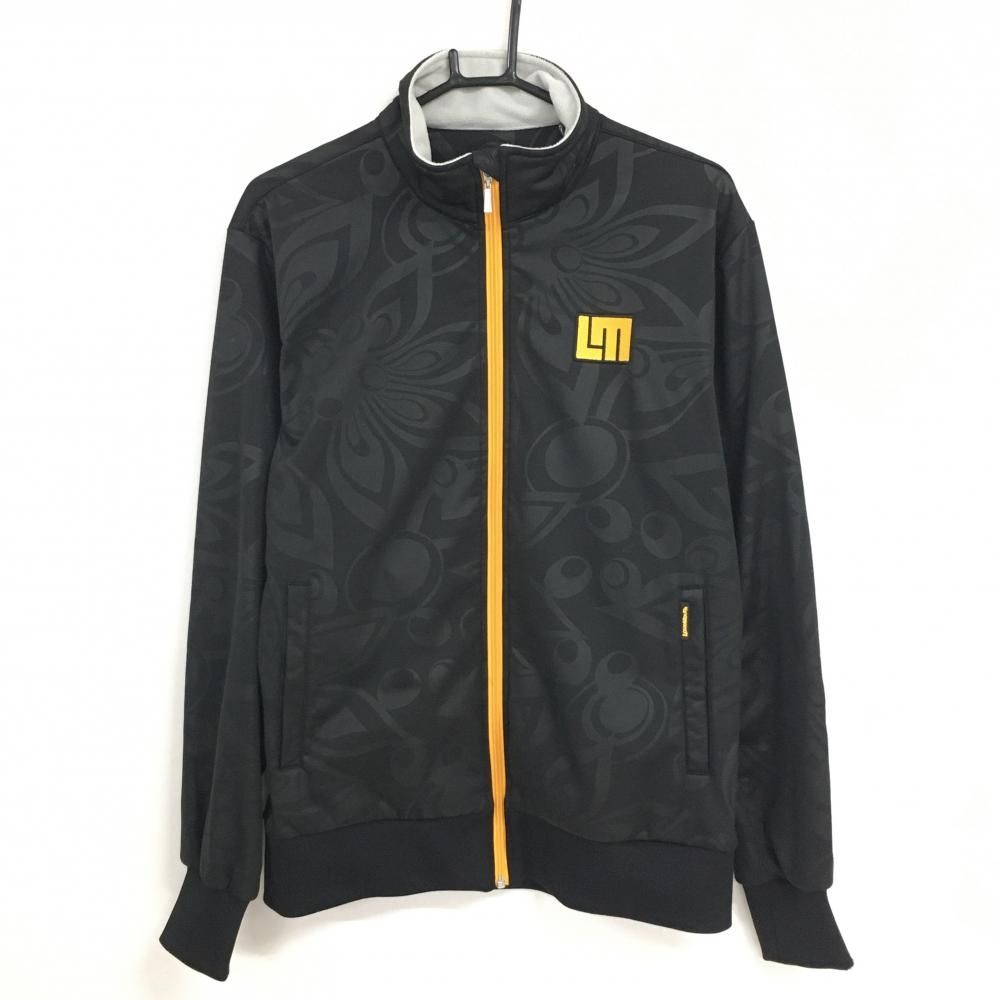 ラウドマウス ジャケット 黒 総柄 シャガデリック 裏起毛 ロゴ刺しゅう メンズ L ゴルフウェア LOUDMOUTH