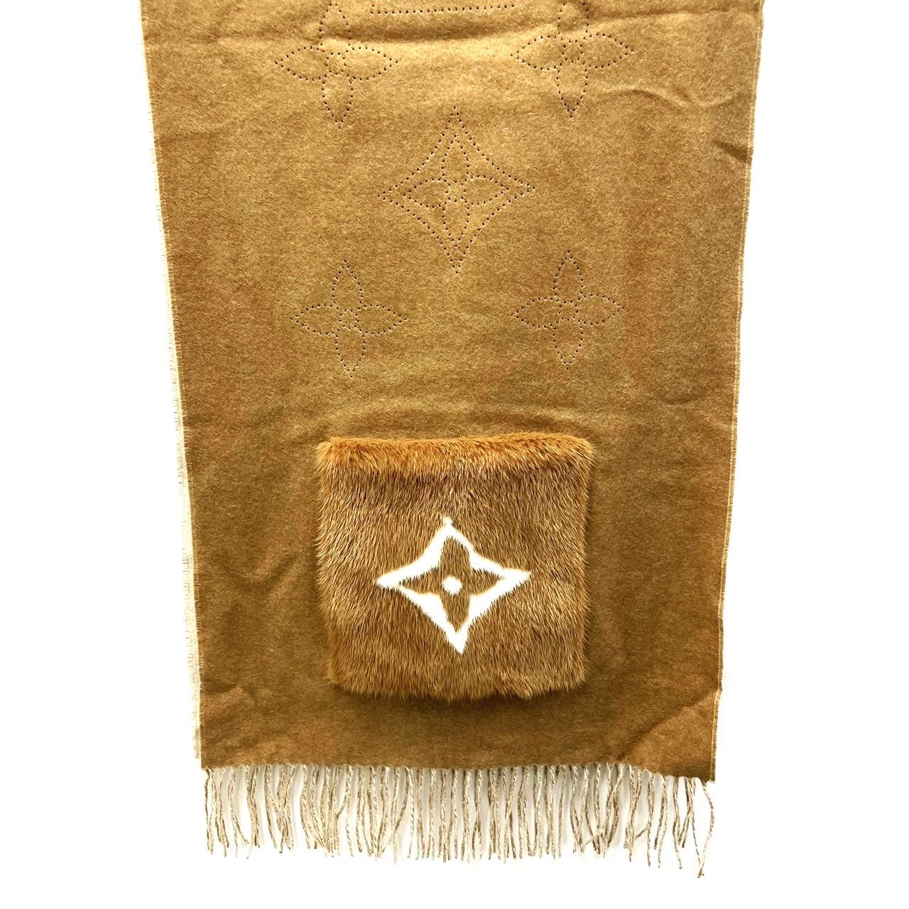 LOUIS VUITTON マフラー カシミヤ ミンク ストール LOUIS VUITTON マフラー カシミヤ ミンク ストール