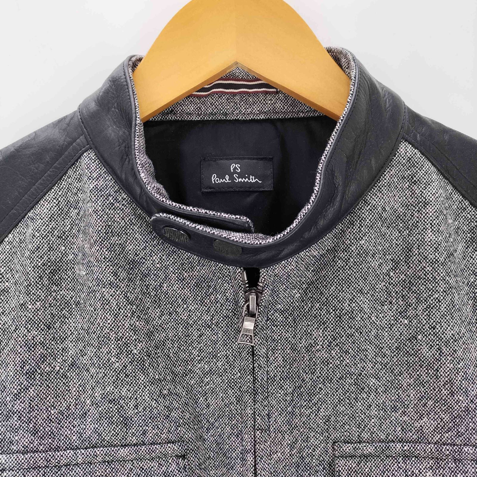 ピーエスポールスミス PS Paul Smith レザー切替ライダース