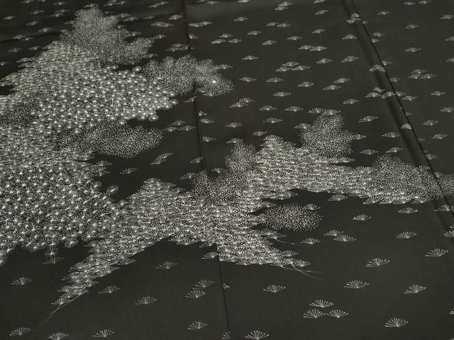 平和屋着物▽訪問着 単衣 駒刺繍 松竹梅文 暈し染め 金糸 金銀彩 正絹