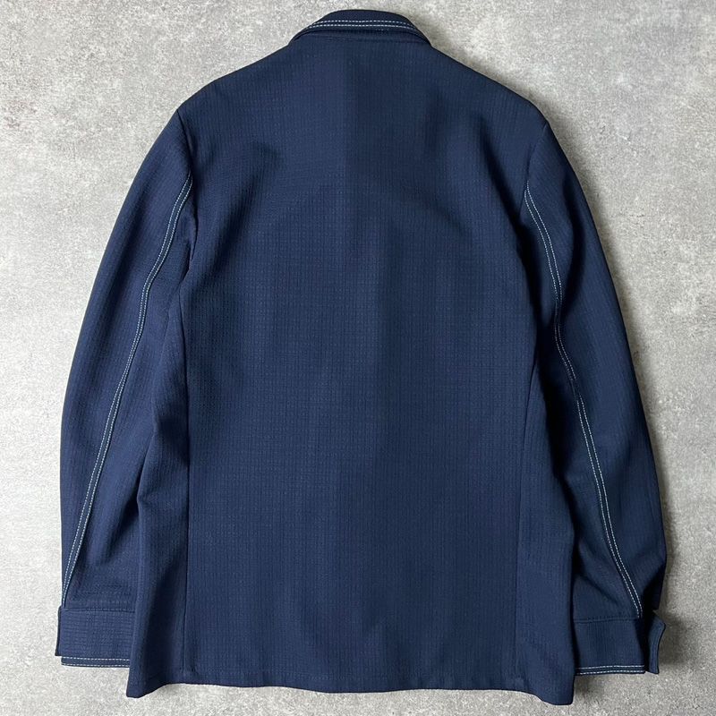 ◇ 70s 長袖 ポリシャツ 幾何学 L 古着 US ポップ アート
