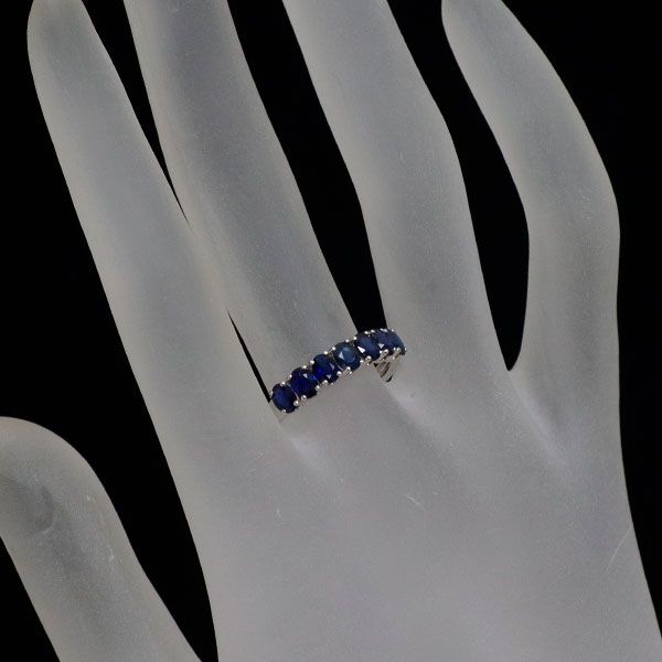 GSTV K18WG サファイア リング 1.40ct 一文字 GSTV)K18WG サファイア 