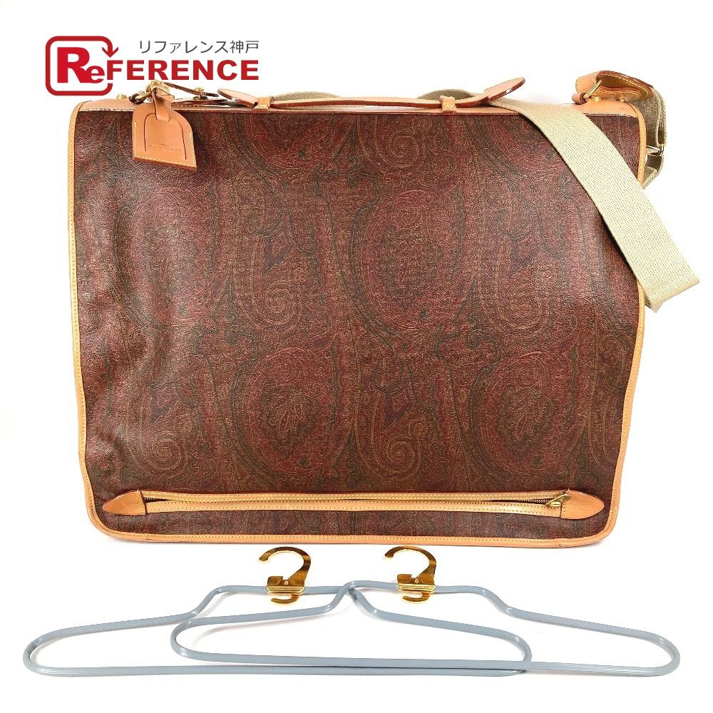 ETRO エトロ ボストンバッグ ペイズリー柄 ガーメントバッグ PVC|レザー ワインレッド系