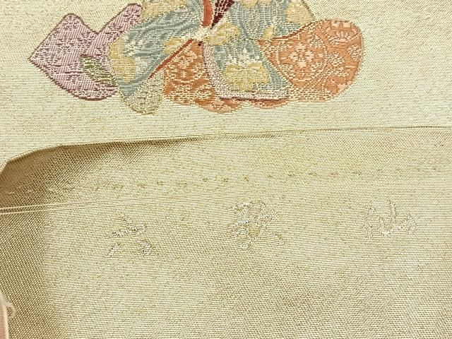 平和屋着物◎西陣 六通柄袋帯 唐織 六歌仙 引箔 正絹 逸品