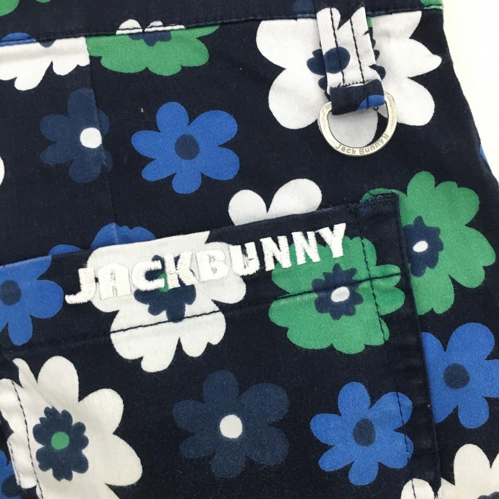 Jack Bunny!!by PEARLY GATES ネイビー花柄パンツ未使用 ☆特価☆ジャックバニー ショートパンツ ネイビー×ブルー 花柄