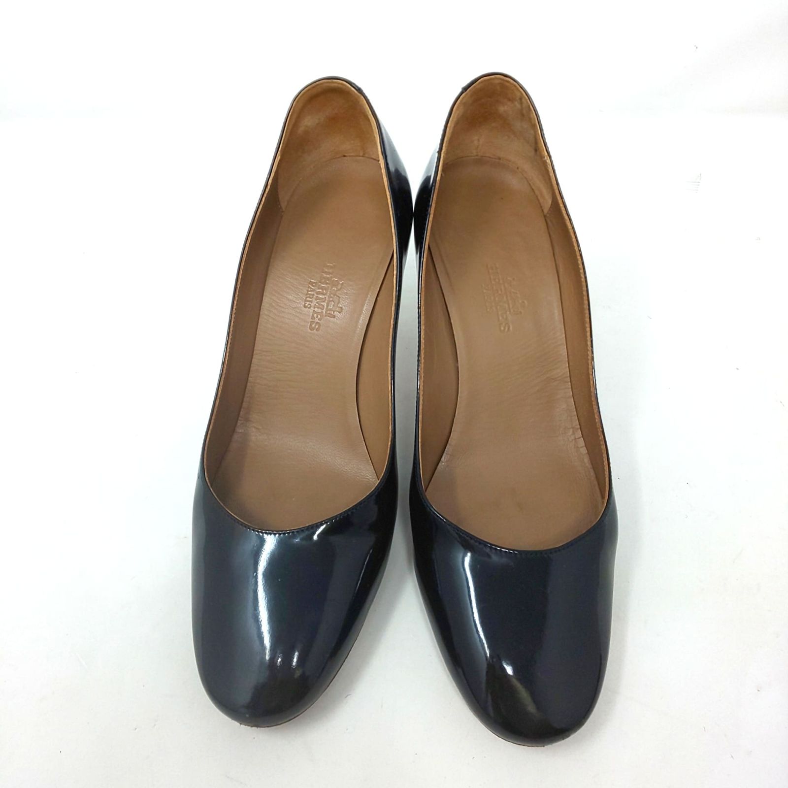 1009E-02 HERMES エルメス エナメル パンプス ヒール サイズ34 1/2 