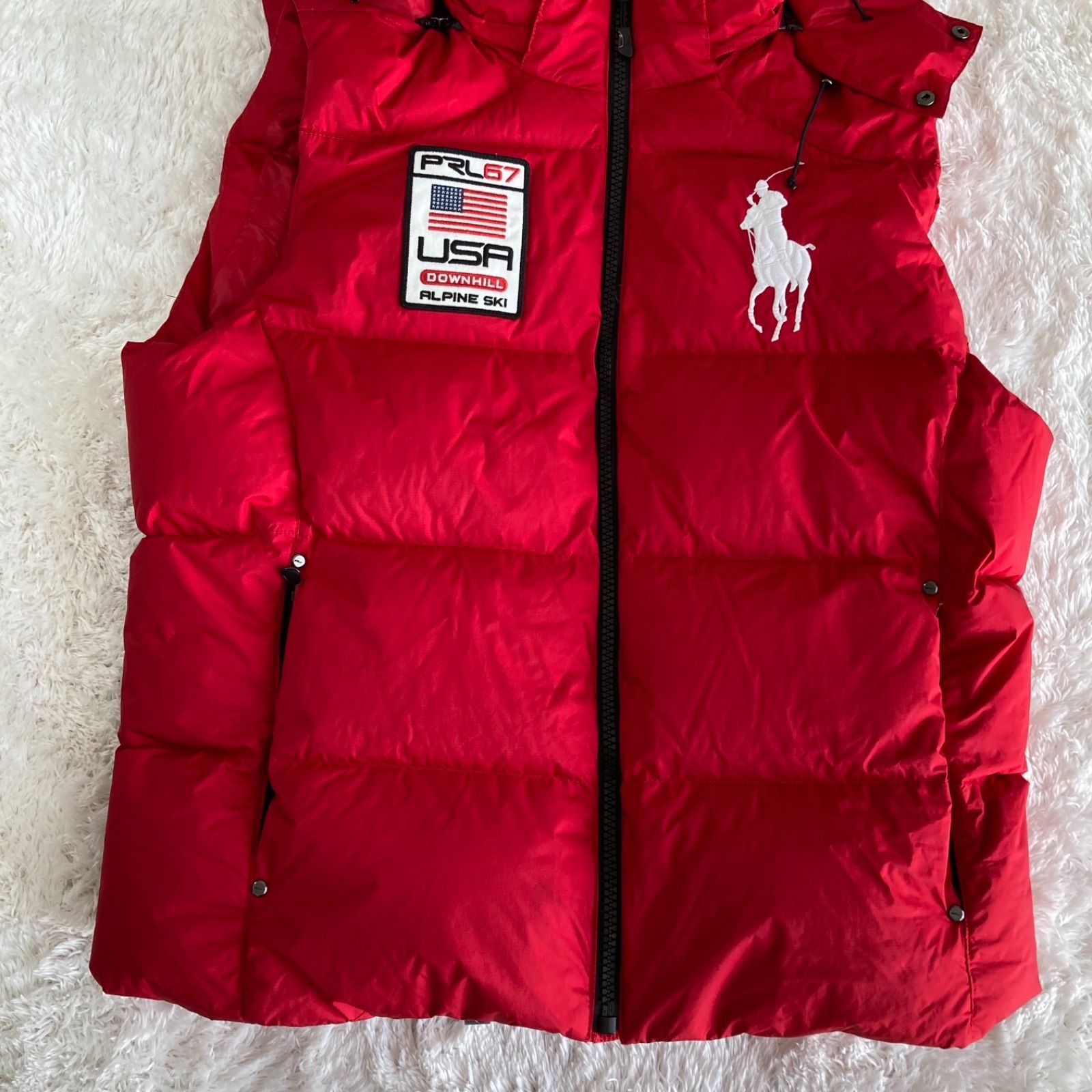 ☆セール☆美品☆POLO RALPH LAUREN ダウンベスト レッド - メルカリ