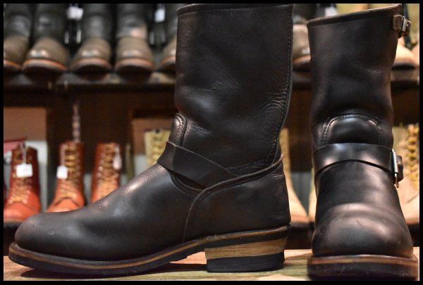 8.5D PT91刺繍 98年 レッドウィング 8270 ナイフポケット エンジニア 黒 ブラック スチールトゥ ブーツ redwing HOPESMORE FI187