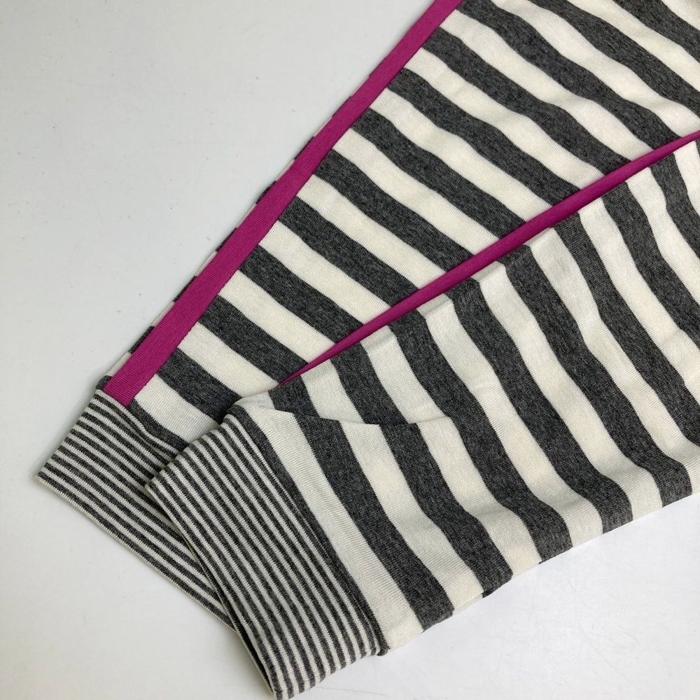 サイズ：36 ARCHIVIO アルチビオ 襟付き長袖Tシャツ ボーダー グレー系