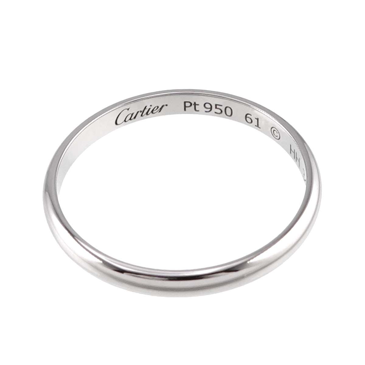 カルティエ Cartier 1895 クラシック #61 リング 幅2.5mm Pt プラチナ 指輪 Classic Ring【証明書付き】  90232609 - メルカリ